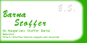 barna stoffer business card